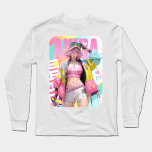 AKIBA DRIP - 🩷🟨🩵「 ✦ SUMMERTIME✦ 」🩷🟨🩵 ANIME MANGA NEXTLVL ART Long Sleeve T-Shirt